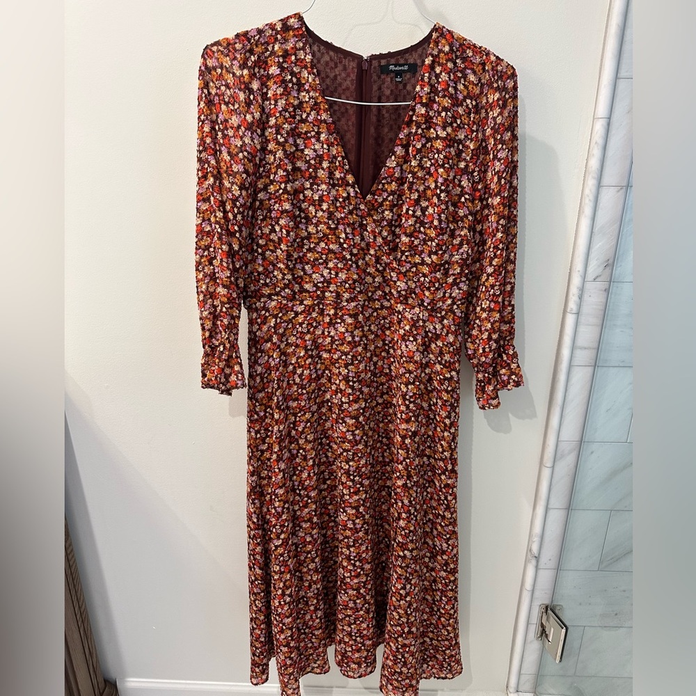 Madewell Floral Midi Wrap Dress size 8
